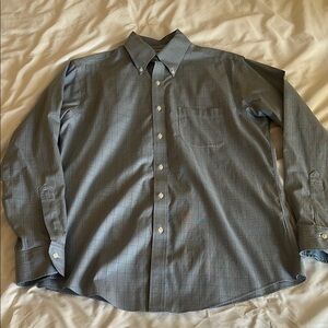 Men's Blue Checkered Dress Shirt